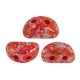 Cuentas de vidrio Kos® par Puca® - Opaque coral red tweedy 93200/45703